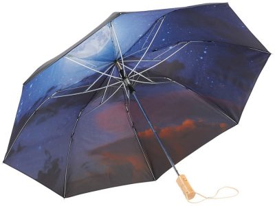 Зонт Clear night sky 21 двухсекционный полуавтомат, черный, изображение 3