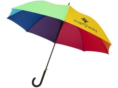 23-дюймовый ветрозащитный полуавтоматический зонт Sarah,  радужный, изображение 7