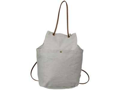 Рюкзак со шнурками Harper из хлопчатобумажной парусины, светло-серый, изображение 2
