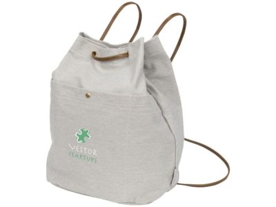 Рюкзак со шнурками Harper из хлопчатобумажной парусины, светло-серый, изображение 5