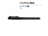 Ручка CityWrite.BLACK шариковая, черный пластиковый корпус, 1.0 мм, синяя, изображение 2