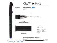 Ручка CityWrite.BLACK шариковая, черный пластиковый корпус, 1.0 мм, синяя, изображение 3