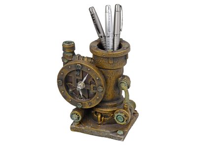 Часы-карандашница, бронзовый, изображение 1