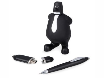 Набор: блекмэн Майк, флеш-карта USB 2. на 4 Гб, ручка шариковая, черный, изображение 1