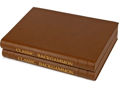 Нарды в кожаном кейсе в виде двухтомного издания книги Классические нарды, изображение 2