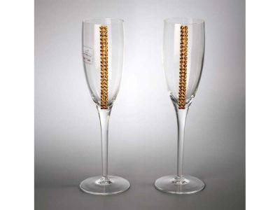 Бокалы для шампанского с кристаллами Swarovski Chinelli, изображение 1