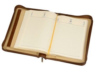 Ежедневник в папке на молнии Первое лицо Giulio Barсa, коричневый, изображение 3