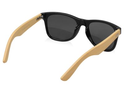 Солнцезащитные очки с бамбуковыми дужками в сером футляре, изображение 3