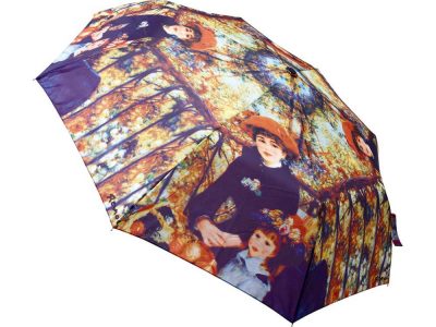 Набор: платок, складной зонт Ренуар. Терраса, синий/желтый, изображение 2