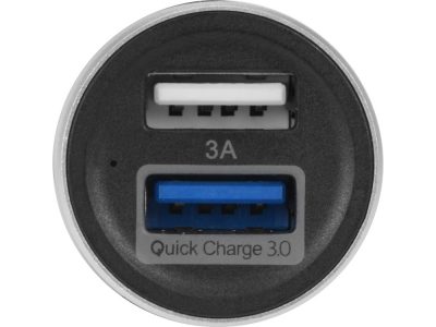 Адаптер автомобильный USB с функцией быстрой зарядки QC 3.0 TraffIQ, черный/серебристый, изображение 3