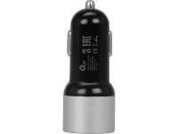 Адаптер автомобильный USB с функцией быстрой зарядки QC 3.0 TraffIQ, черный/серебристый, изображение 5