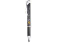 Алюминиевая шариковая кнопочная ручка Moneta, черные чернила, черный — 10744000_2, изображение 3