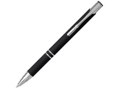 Шариковая кнопочная ручка Moneta с матовым антискользящим покрытием, черный — 10743700_2, изображение 1