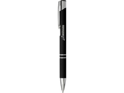Шариковая кнопочная ручка Moneta с матовым антискользящим покрытием, черный — 10743700_2, изображение 5