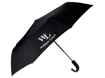 Складной зонт полуавтоматический  William Lloyd, черный, изображение 1