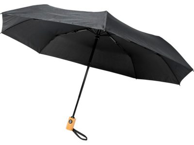 Автоматический складной зонт Bo из переработанного ПЭТ-пластика, черный — 10914301_2, изображение 1