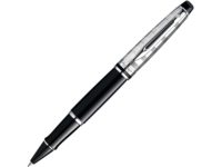 Ручка роллер Waterman Expert Deluxe Black CT F, черный/серебристый, изображение 1