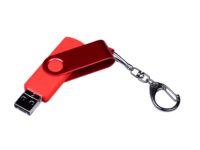 USB-флешка на 32 Гб 3 в 1 поворотный механизм, c двумя дополнительными разъемами MicroUSB и TypeC C с одноцветным металлическим клипом, красный, изображение 4