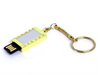 USB-флешка на 8 Гб в виде Кулона с кристаллами, мини чип, золотой, изображение 1