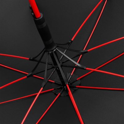 Зонт-трость с цветными спицами Color Style, красный с черной ручкой, изображение 4