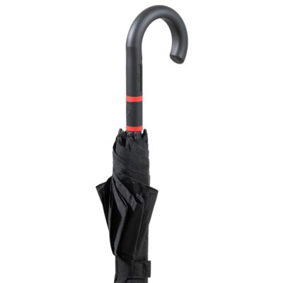 Зонт-трость с цветными спицами Color Style, красный с черной ручкой, изображение 5