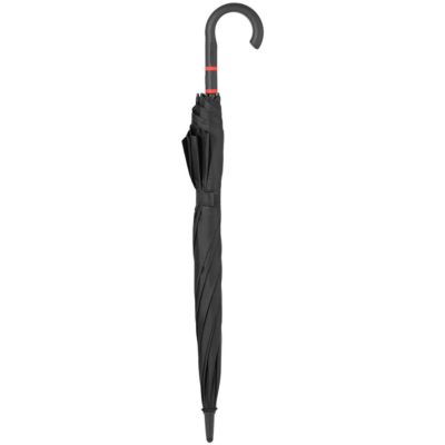 Зонт-трость с цветными спицами Color Style, красный с черной ручкой, изображение 6