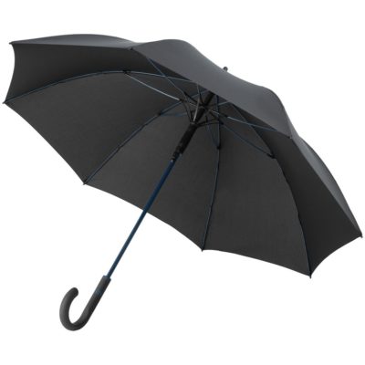 Зонт-трость с цветными спицами Color Style, синий с черной ручкой, изображение 1