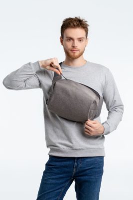 Рюкзак на одно плечо Tweed, серый, изображение 10