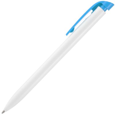 Ручка шариковая Favorite, белая с голубым, изображение 2
