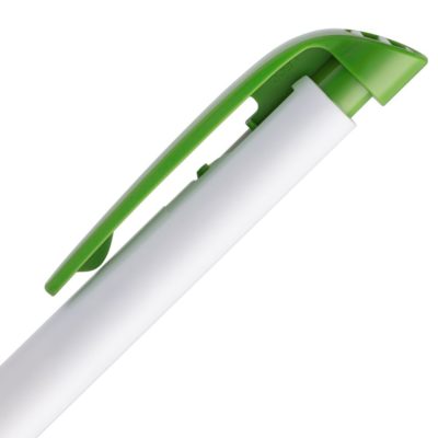 Ручка шариковая Favorite, белая с зеленым, изображение 4