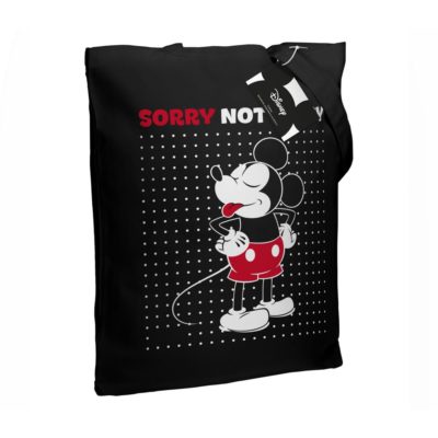 Холщовая сумка «Микки Маус. Sorry», черная, изображение 3