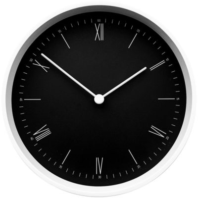 Часы настенные Arro, черные с белым, изображение 1