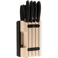 Набор из 10 кухонных ножей Victorinox Swiss Classic в деревянной подставке с овощечисткой, изображение 1