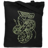 Холщовая сумка «Полинезийский дракон», черная, изображение 2