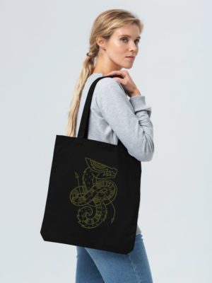 Холщовая сумка «Полинезийский дракон», черная, изображение 5