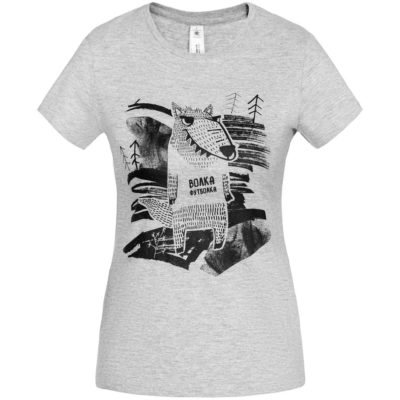 Футболка женская «Волка футболка», серый меланж, изображение 1