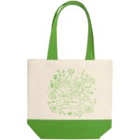 Холщовая сумка Flower Power, ярко-зеленая, изображение 3