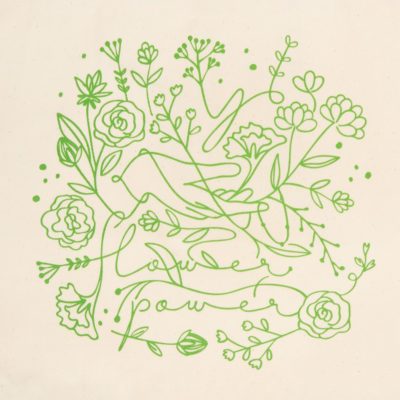 Холщовая сумка Flower Power, ярко-зеленая, изображение 4