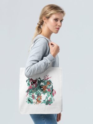 Холщовая сумка Floral, молочно-белая, изображение 3