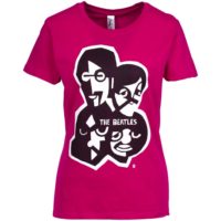 Футболка женская «Меламед. The Beatles», ярко-розовая (фуксия), изображение 1