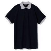 Рубашка поло Prince 190, черная с серым, изображение 1