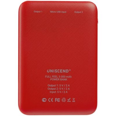 Внешний аккумулятор Uniscend Full Feel 5000 mAh, красный, изображение 4