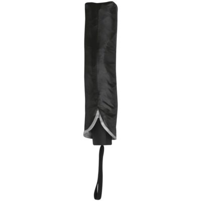 Зонт-наоборот складной Silvermist, черный с серебристым, изображение 2