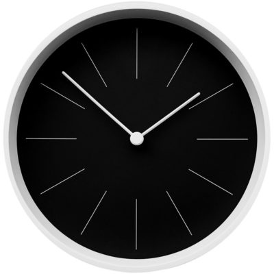 Часы настенные Neo, черные с белым, изображение 1