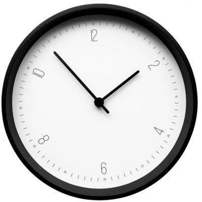 Часы настенные Lyce, белые с черным, изображение 1