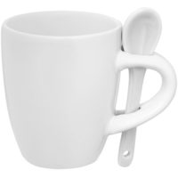 Кофейная кружка Pairy с ложкой, белая, изображение 1