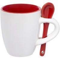 Кофейная кружка Pairy с ложкой, красная, изображение 1