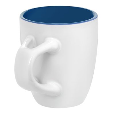 Кофейная кружка Pairy с ложкой, синяя с белой, изображение 3