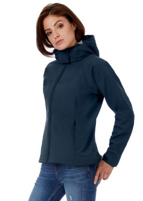 Куртка женская Hooded Softshell темно-синяя, изображение 8