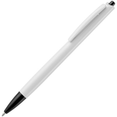 Ручка шариковая Tick, белая с черным, изображение 1
